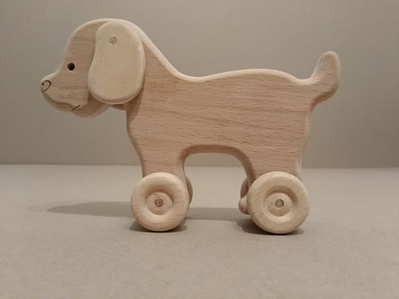 ایده ساخت اسباب بازی سگ چرخ دار چوبی
