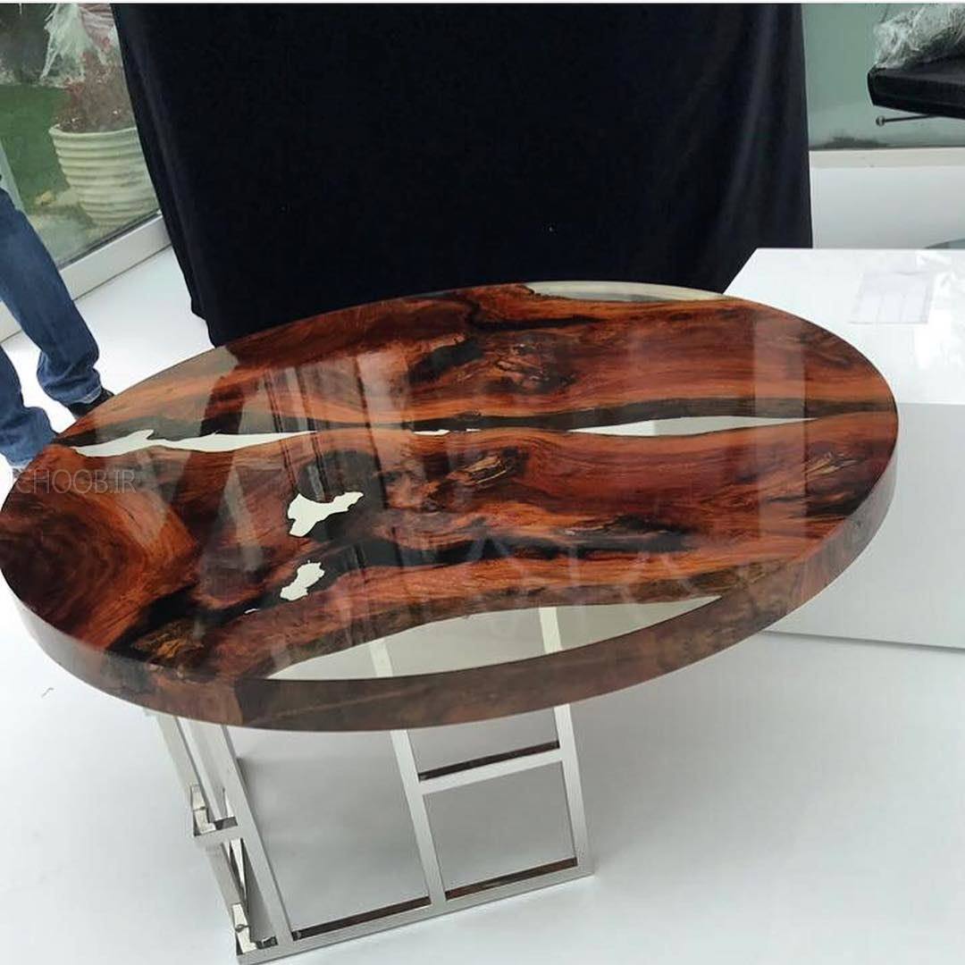 صفحه میز با ترکیب چوب و رزین,ساخت سفحه میز با رزین,استفاده از رزی در صفحه میز چوبی,میز چوبی لوکس,رودخانه در میان دو چوب,میز چوب و رزین,رزین اپوکسی چوب,رزین روی چوب,آموزش رزین و چوب