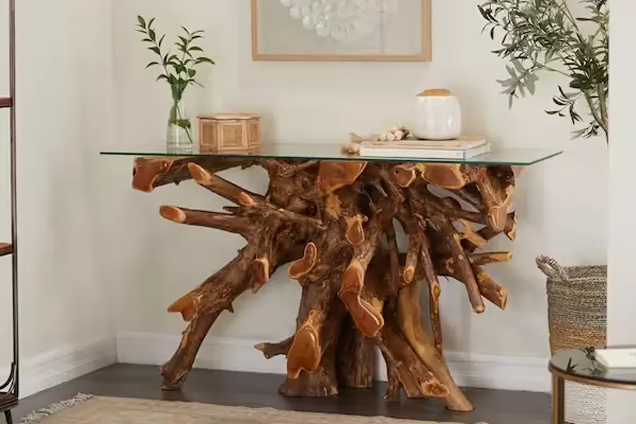 میز با تنه درخت