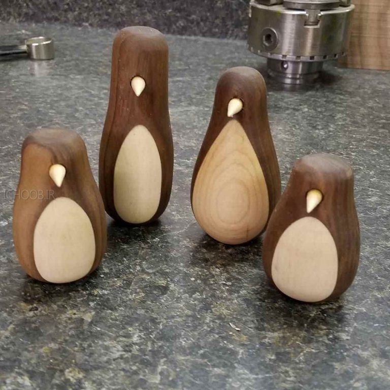 ایده ساخت پنگوئن چوبی طرح دار