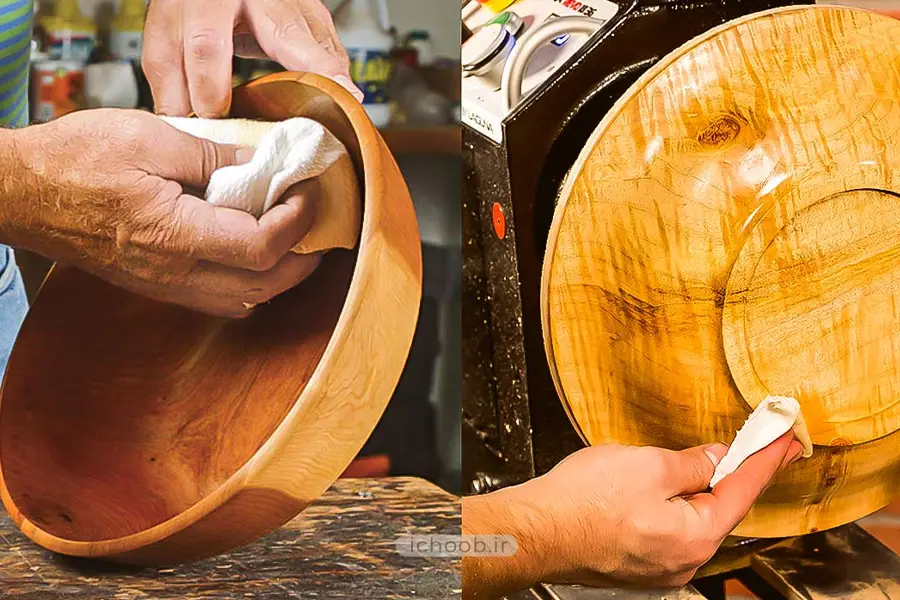 رنگ کردن ظروف چوبی
